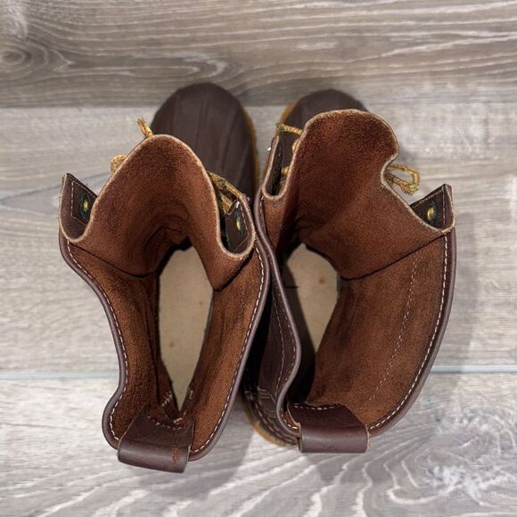 LL Bean Maine Hunting Shoe Men’s Sz 5D Brown Leather 8-Eye Waterproof Duck Boots - Picture 5 of 12